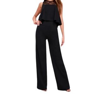 Lulu's Hollywood Heights black Lace
Jumpsuit size large